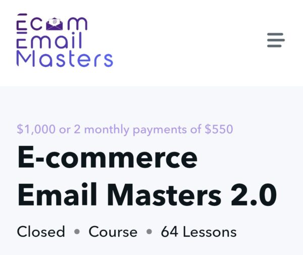 Boyuan Zhao – E-commerce Email Masters 2.0 (2025)