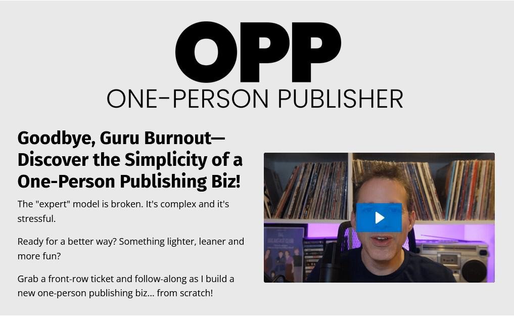 Ryan Lee - OPP One-Person Publisher